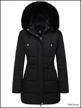 Thicken Fleece Lined Down Jacket Waterproof Faux Fur Detachable Hood Parka